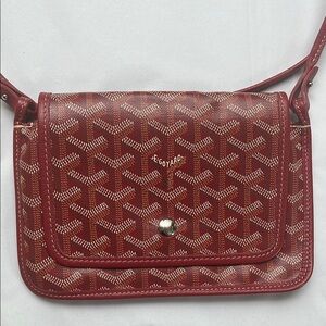 Goyard portefeuille pochette plumet rouge (red wallet pouch) cross body pockets